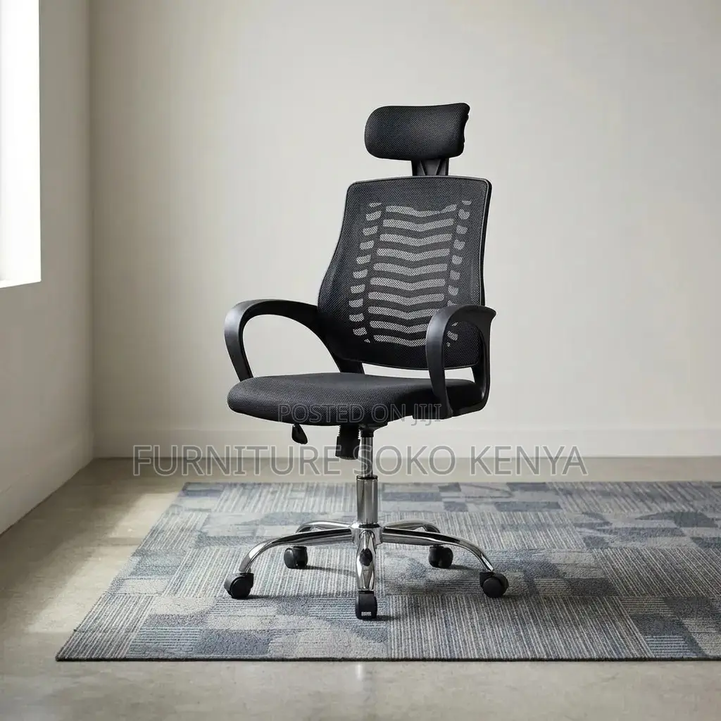Office Chair : Ergonomic Mesh Office Chair-Headrest