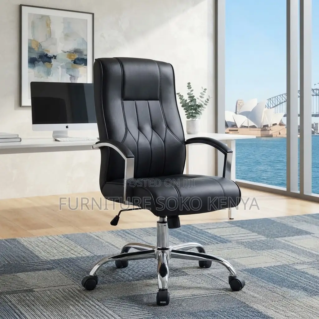 Office Chair; High Back Leather Executive Office Diplomats Chair