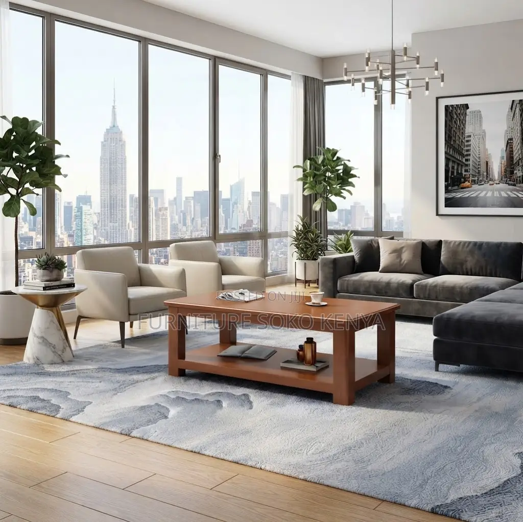 Coffee Table: Premium Solid Pure Mahogany Wood Coffee Table