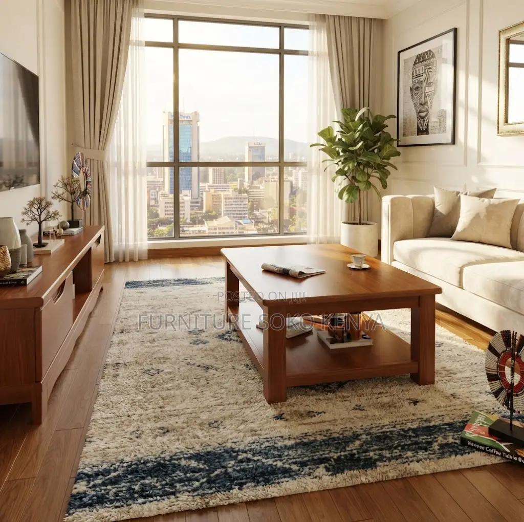 Coffee Table: Premium Solid Pure Mahogany Wood Coffee Table