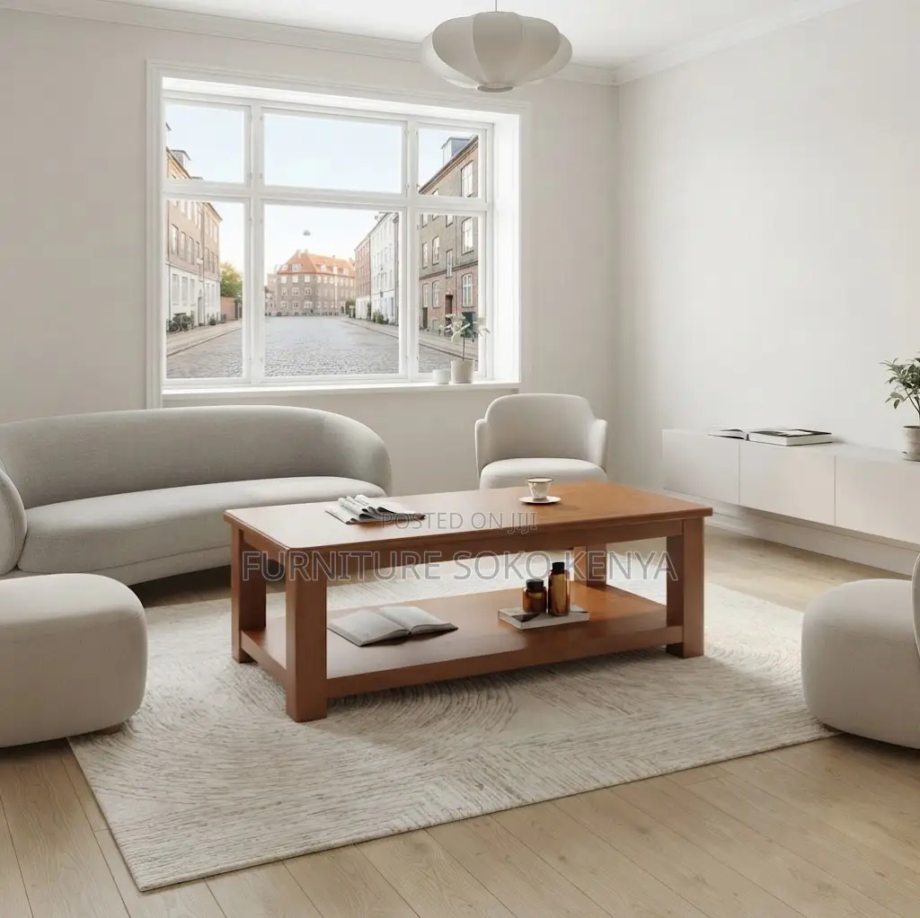 Coffee Table: Premium Solid Pure Mahogany Wood Coffee Table