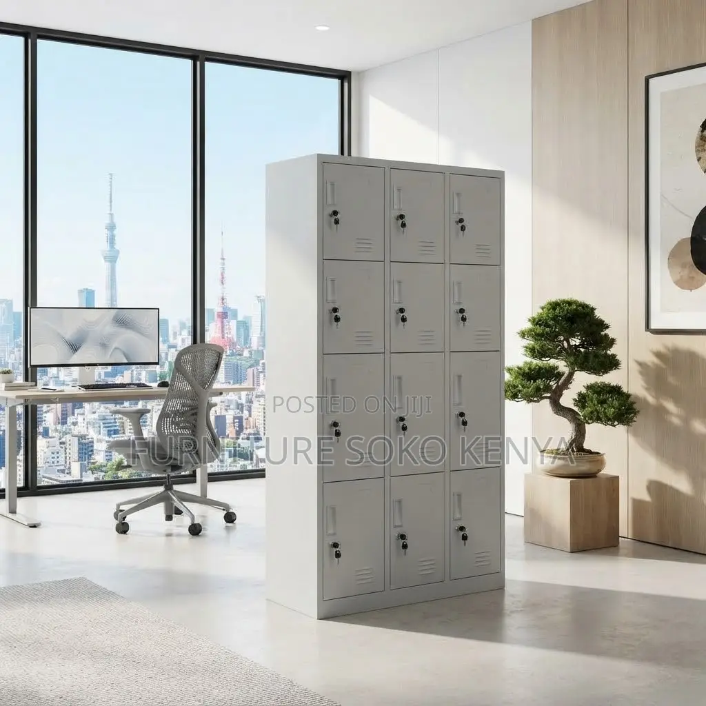 Office Cabinet; 15-Locker Metallic Stuff Office Cabinet