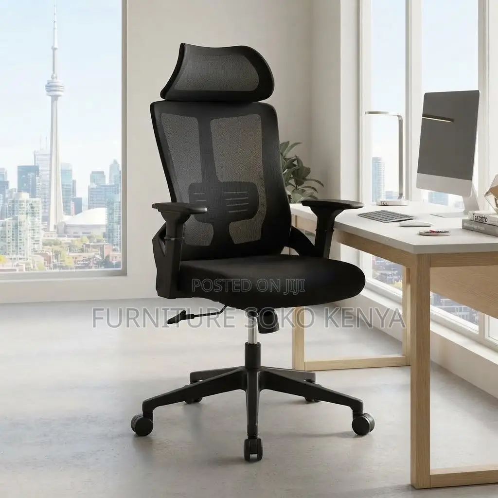 Office Chair; Adjustable High Back Office Lammer Chair With Headrest