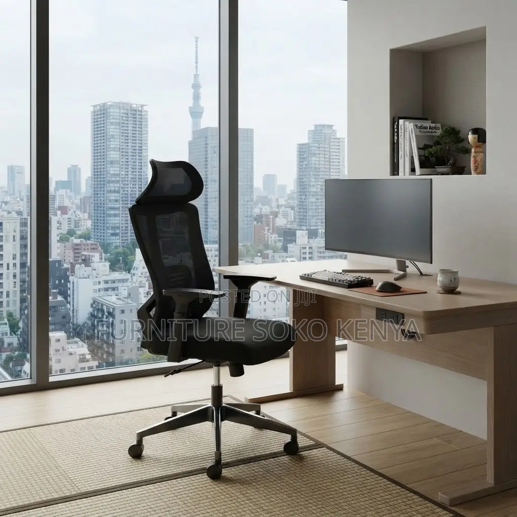 Office Chair; Adjustable High Back Office Lammer Chair With Headrest