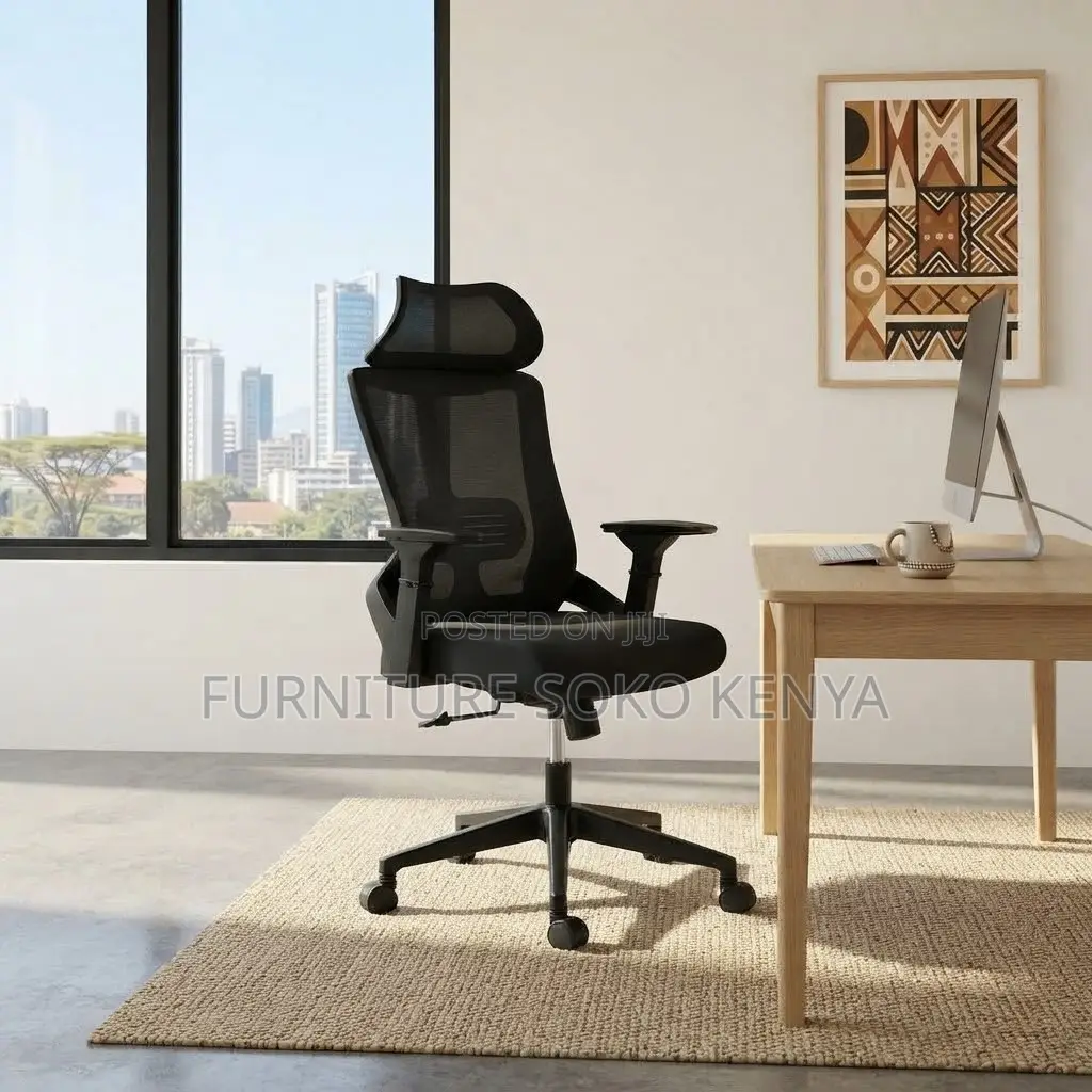 Office Chair; Adjustable High Back Office Lammer Chair With Headrest