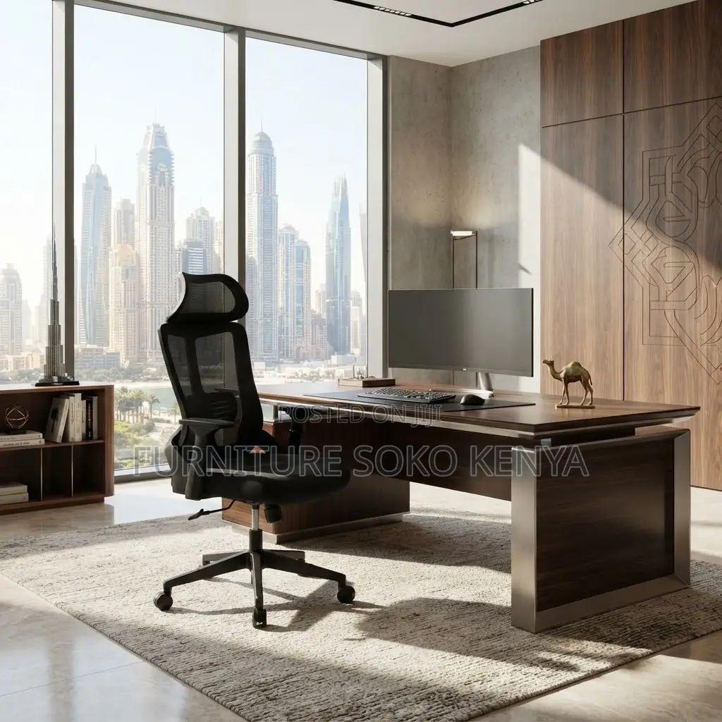Office Chair; Adjustable High Back Office Lammer Chair With Headrest