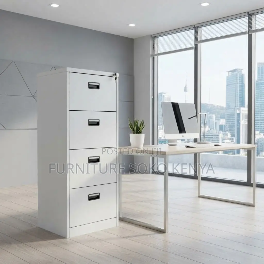 Office Cabinet; Filling Cabinet 4-Drawers With Security Key Lock