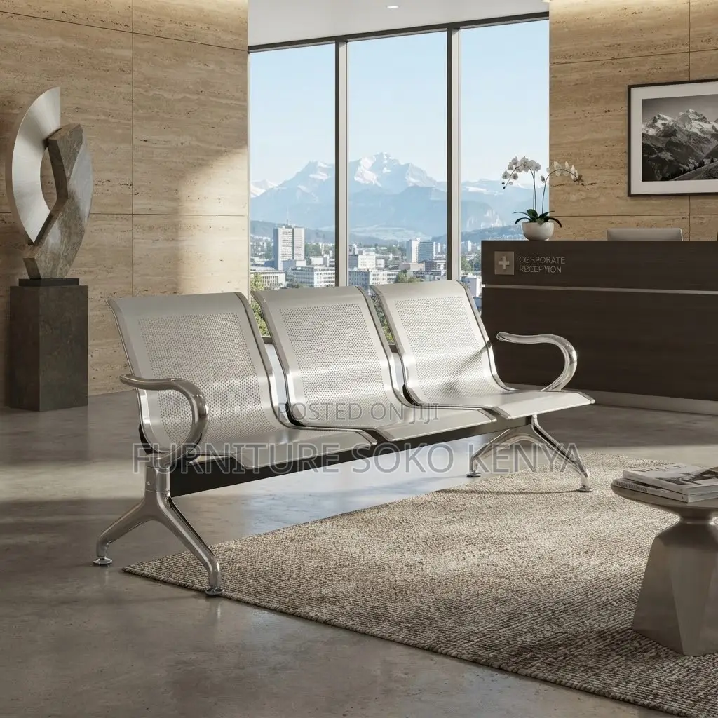 Reception Bench; 3-Seater Non Padded Reception Bench