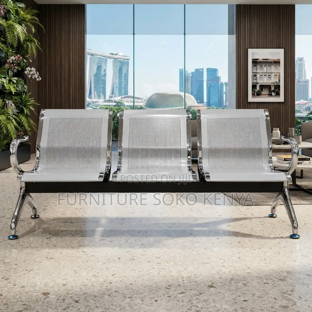 Reception Bench; 3-Seater Non Padded Reception Bench