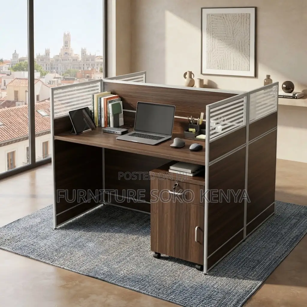 Workstation; 1.2m × 1.2m Two-Way Workstation With 2 Drawer Pedestals