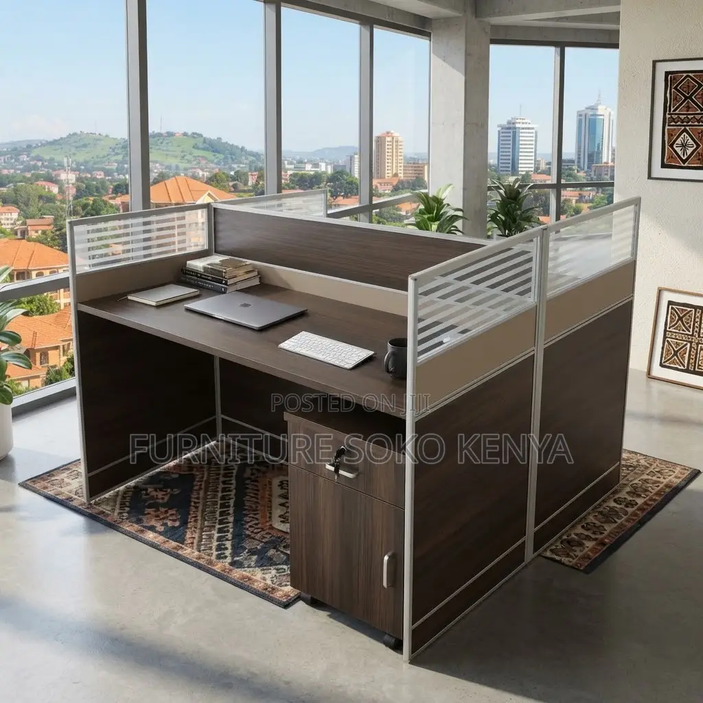 Workstation; 1.2m × 1.2m Two-Way Workstation With 2 Drawer Pedestals