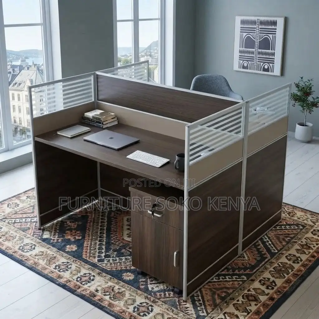 Workstation; 1.2m × 1.2m Two-Way Workstation With 2 Drawer Pedestals