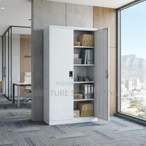Office Cabinet; Grey Heavy-Duty Steel File Cabinet Locks
