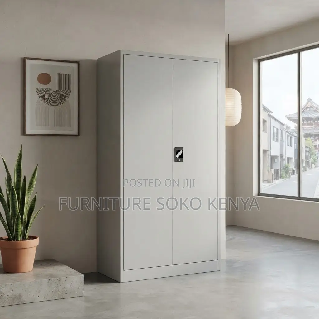 Office Cabinet; Grey Heavy-Duty Steel File Cabinet Locks