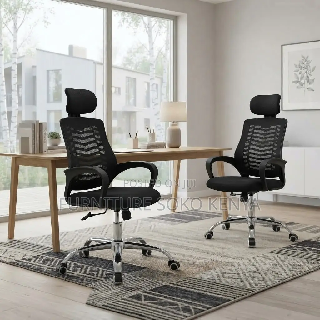 Office Chair : Ergonomic Adjustable Height Office Chair With Headrest