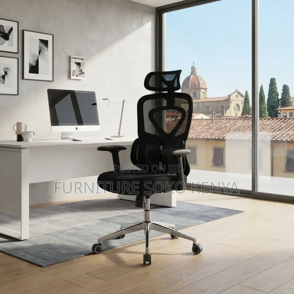 Office Chair : Orthopedic Ergonomic High Reclining Backrest Chair