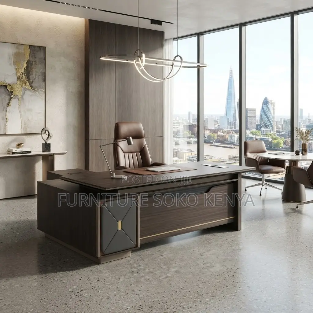 Executive Office Desk : 1800MM Executive L-Shaped Work Table