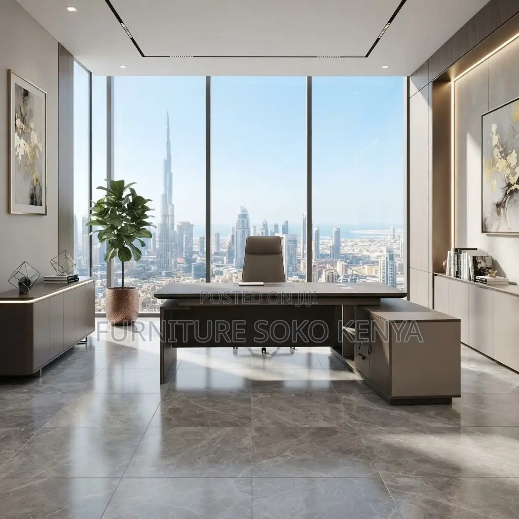 Executive Office Desk : 1800MM Executive L-Shaped Work Table
