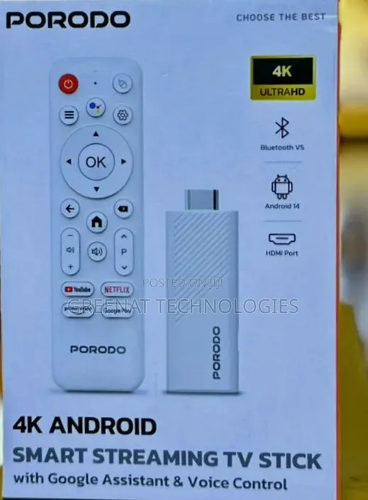 Smart Porodo 4K Android Smart Streaming TV Stick