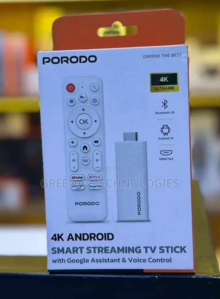 Smart Porodo 4K Android Smart Streaming TV Stick
