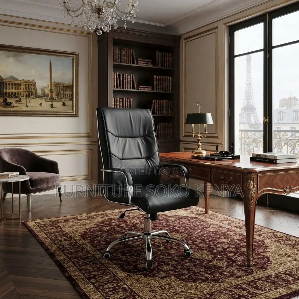 Office Chairs; Leather Visitors Office Adjustable High Chair