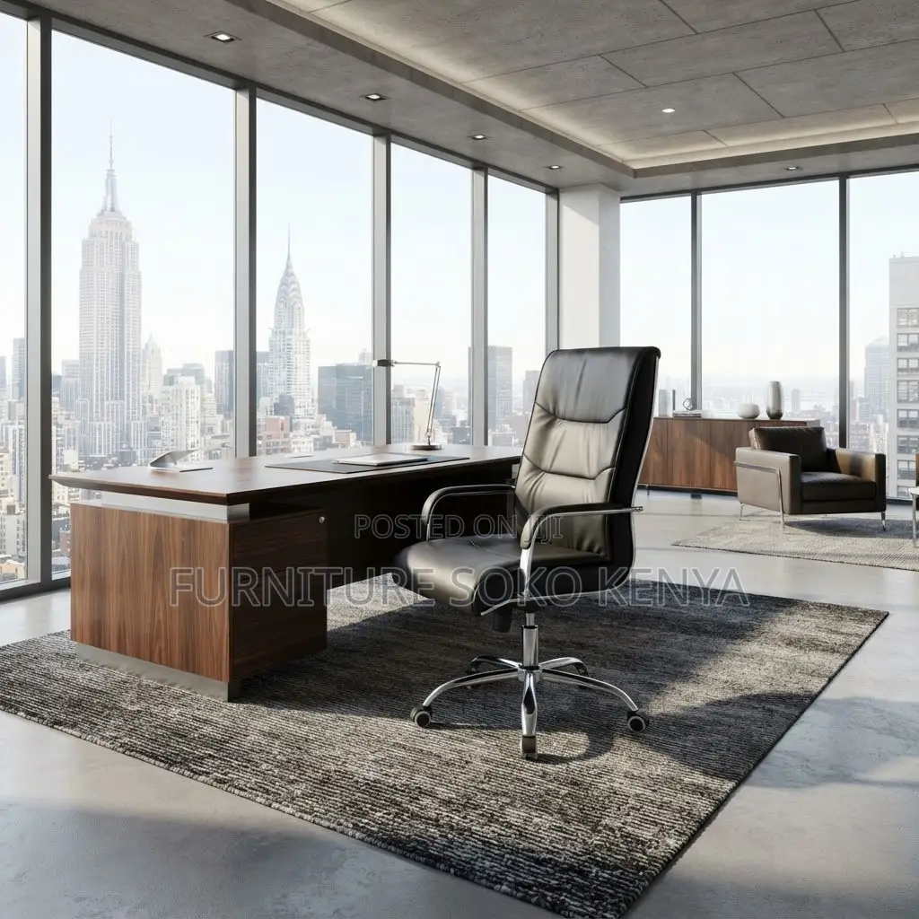 Office Chairs; Leather Visitors Office Adjustable High Chair