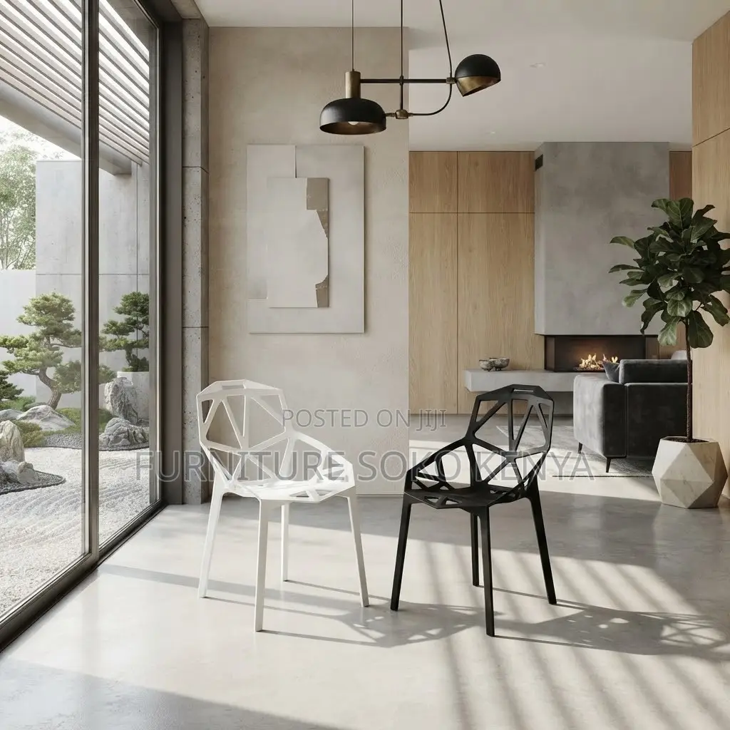 Home Chair: High Back Stackable Plastic Dining Chair