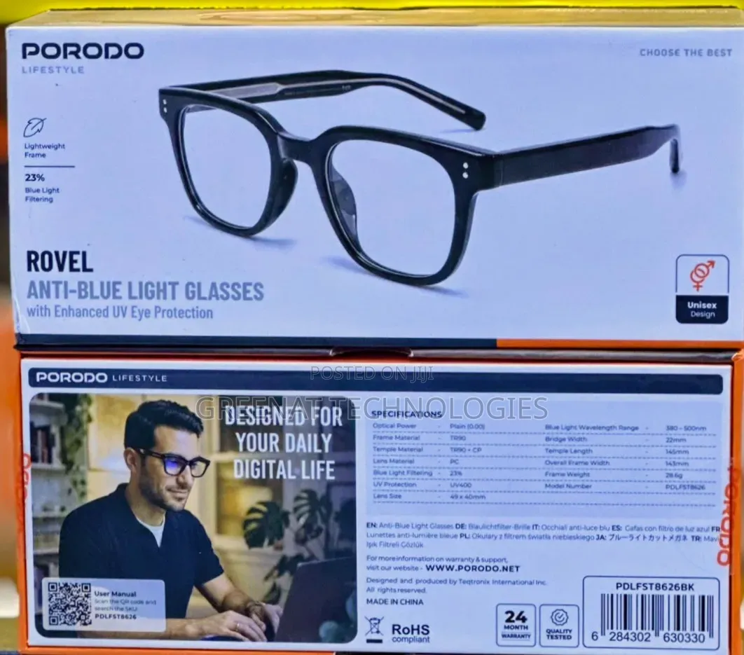 Porodo Rovel Anti-Blue Light Glasses Shades