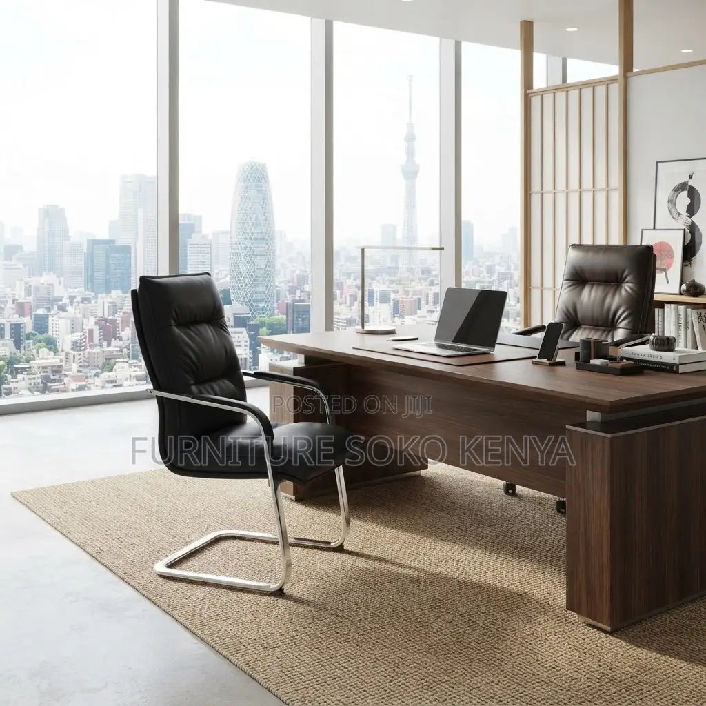 Executive Leather WaitingChair – Premium Comfortable Guest Office Seat