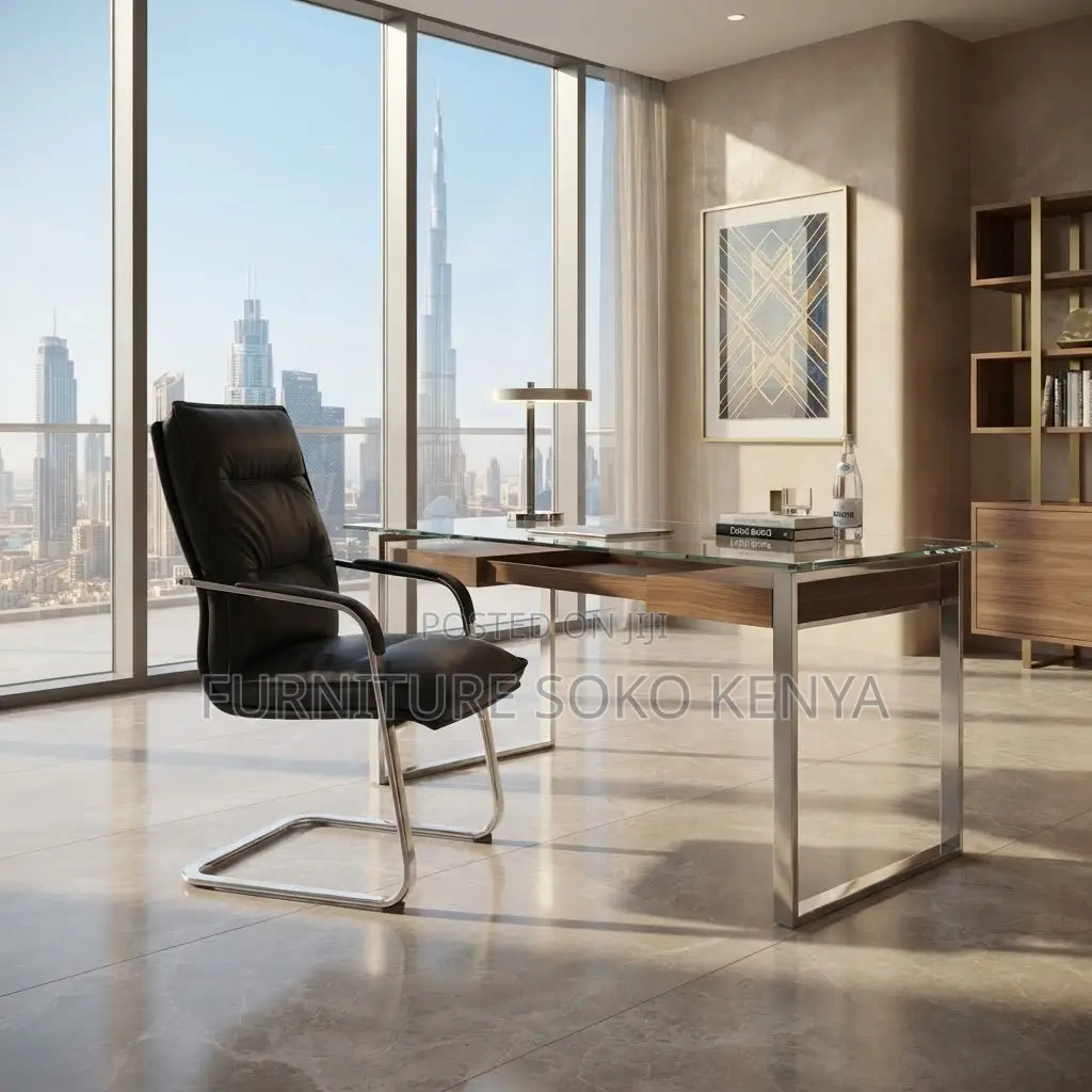 Executive Leather WaitingChair – Premium Comfortable Guest Office Seat