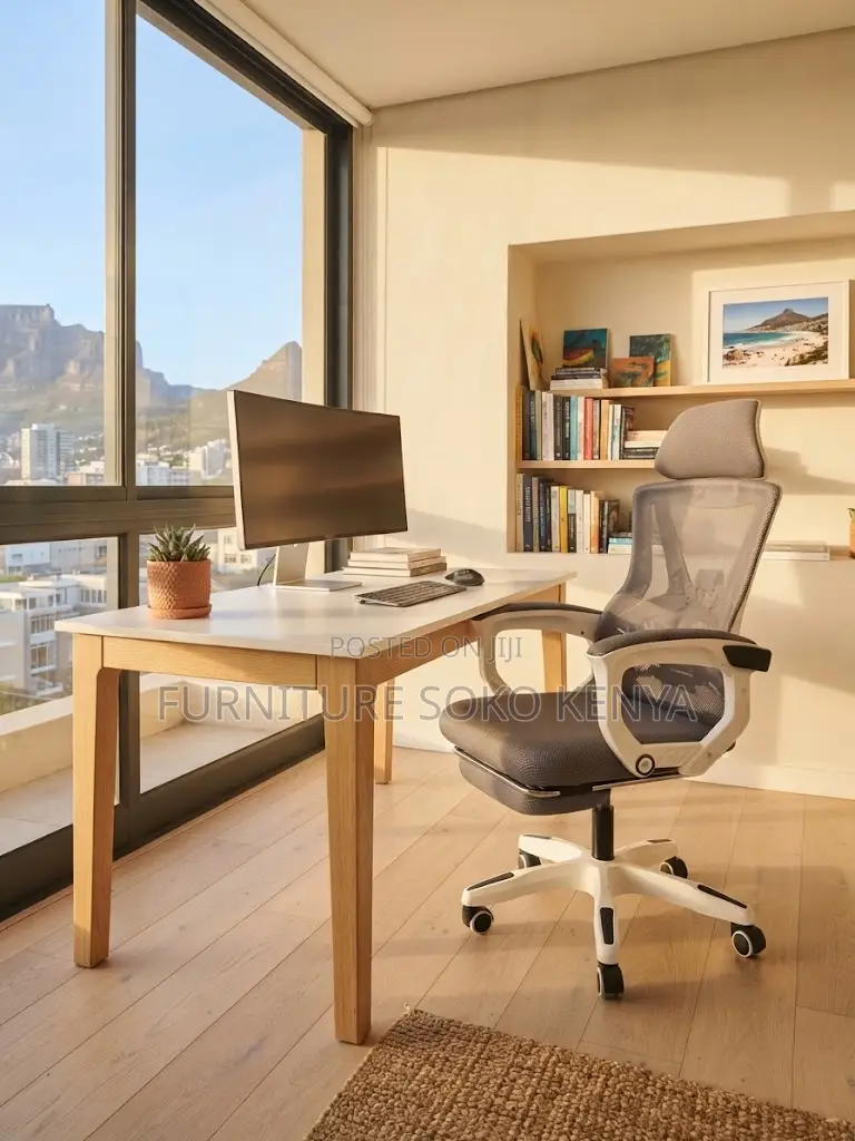 Office Chair; Ergonomic Mesh Office Chair With Footrest Headrest