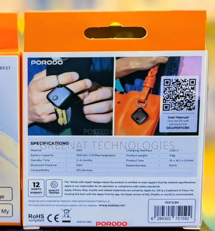 PORODO Findora Rechargeable Smart Tag