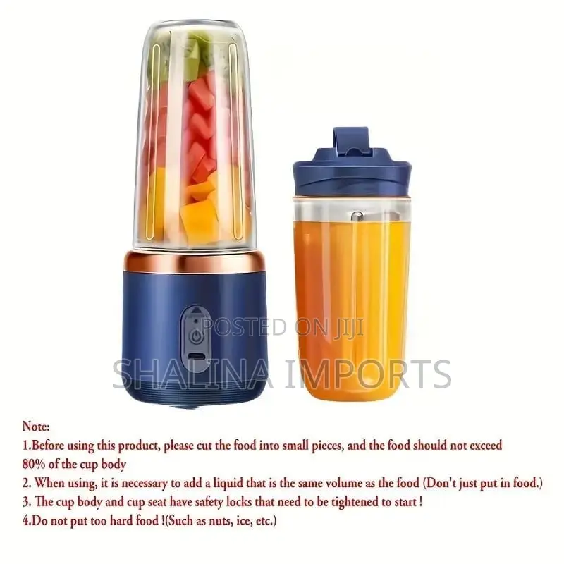 2 in 1 Portable Blender Juicer + Cup 45W Rechargable