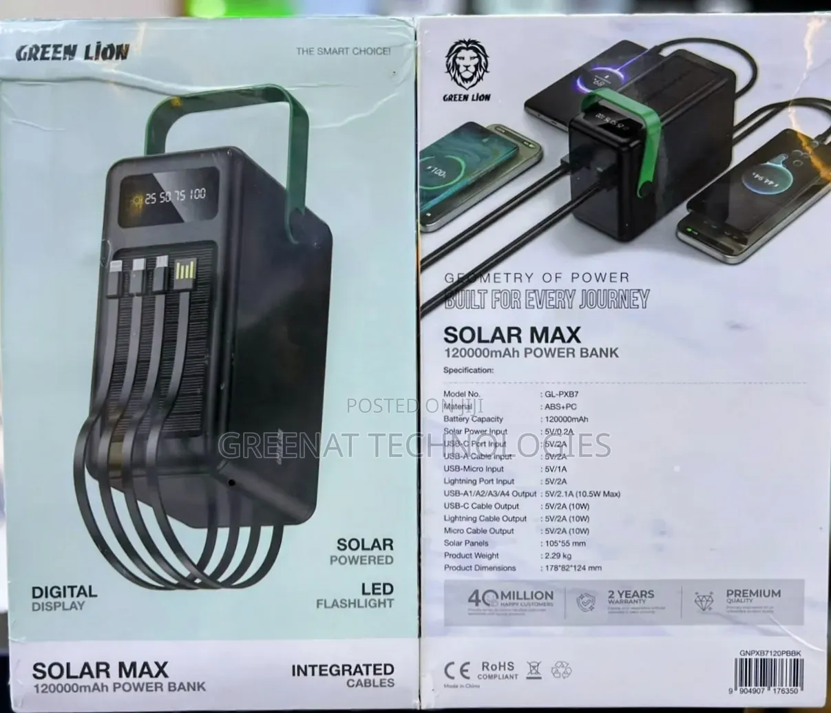 Green Lion Solar Max 120,000mAh Power Bank