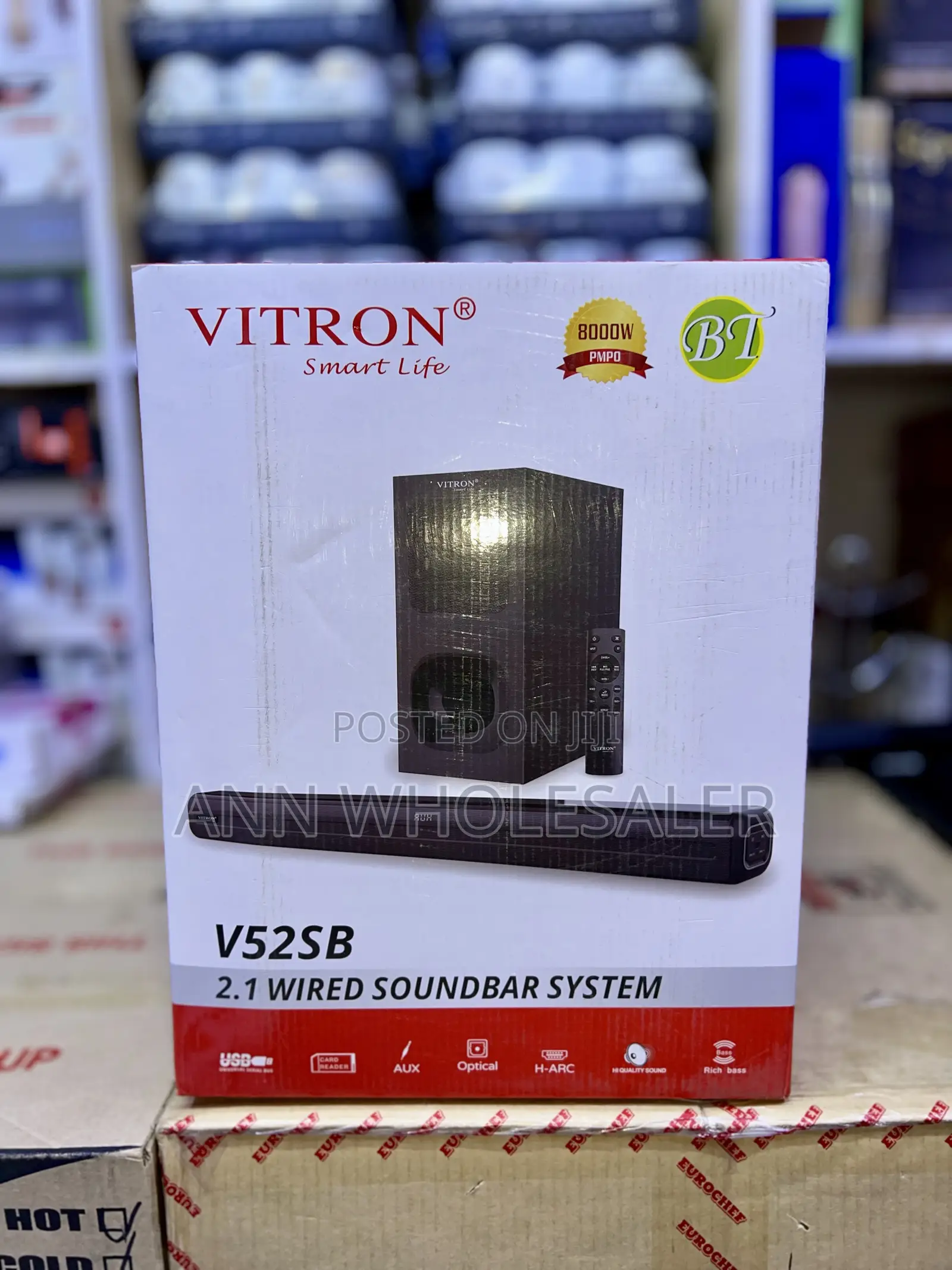 Vitron V52sb- 2.1ch Soundbar System With Bluetooth, Black. (1YR WRTY)