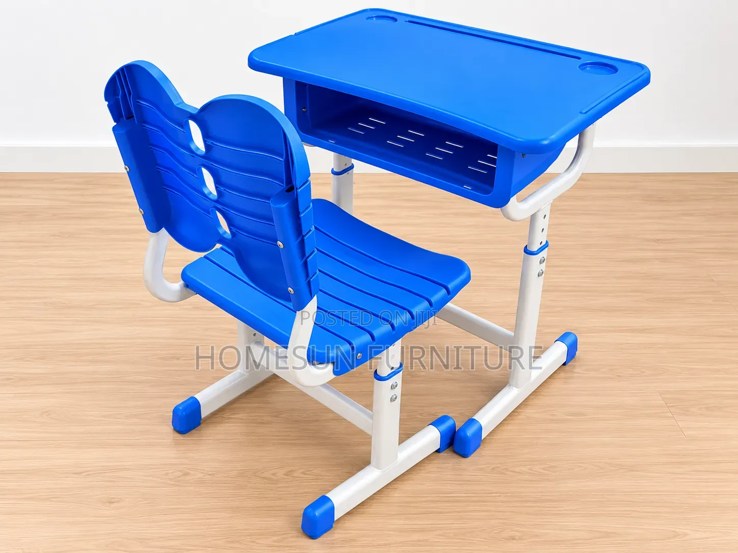 Kids Study Desk and Chair – Blue Adjustable School Set