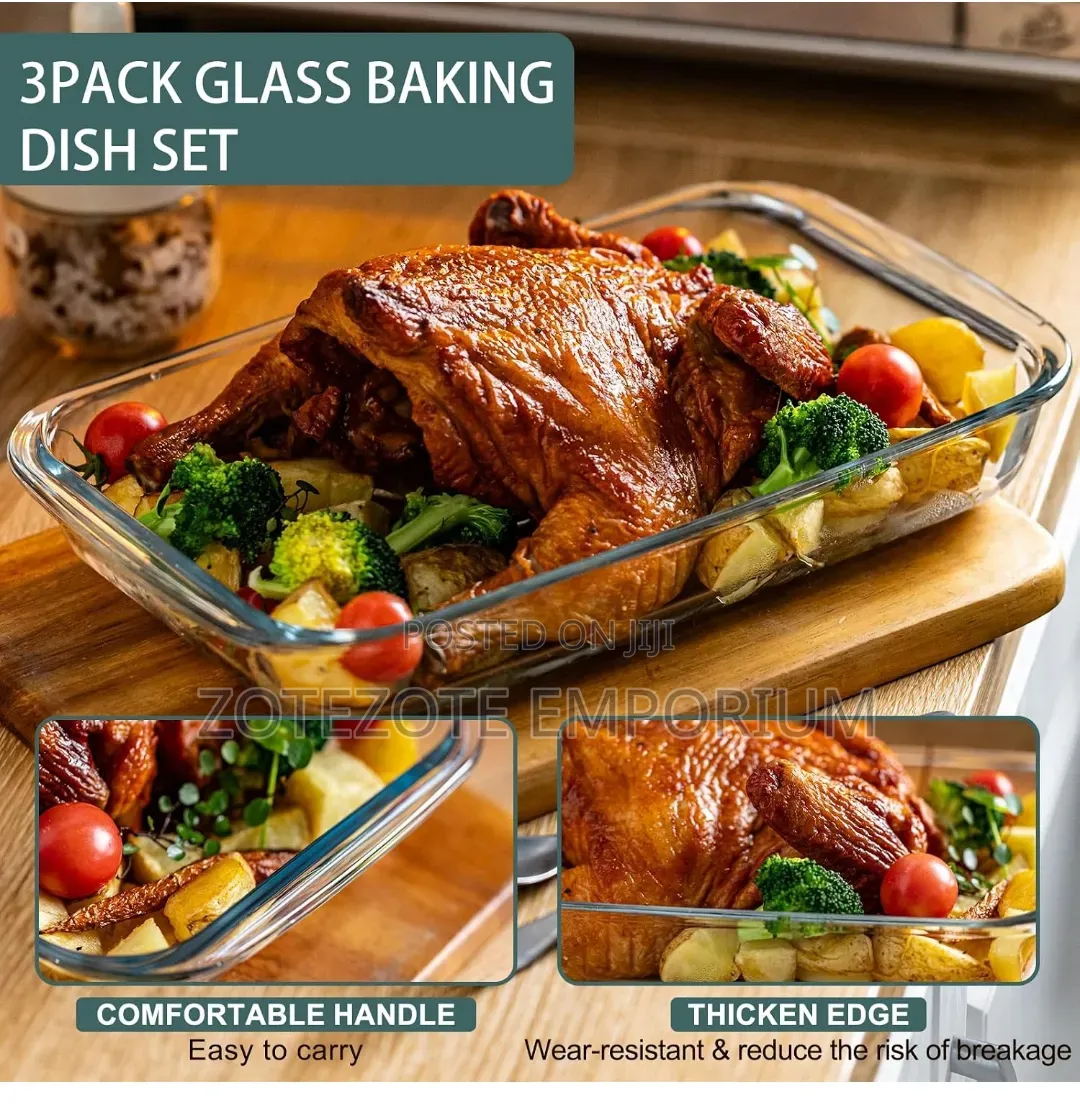 3pcs Glass Oven Baking Oven Trays