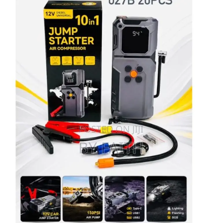 10 in 1 Multifunctional Jump Starter Kit 120000mah