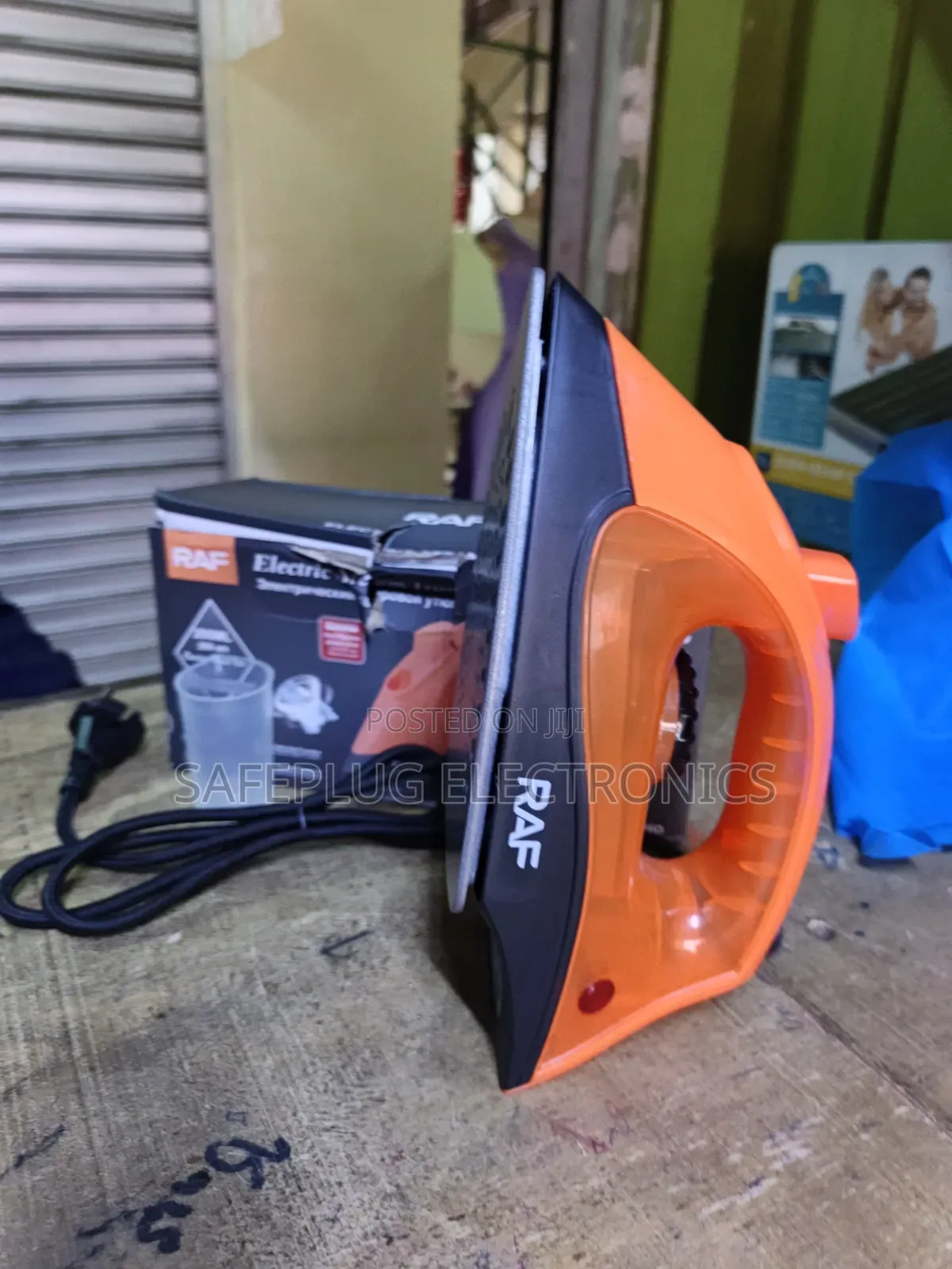 RAF Heavy Steam Iron Box (1800W) – Orange & Black