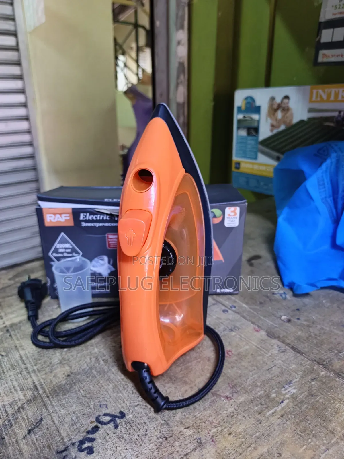 RAF Heavy Steam Iron Box (1800W) – Orange & Black