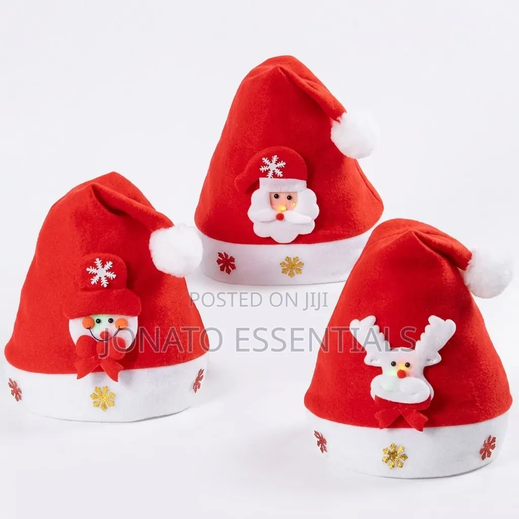 LED Light Up Christmas Santa Hat for Kids and Adults