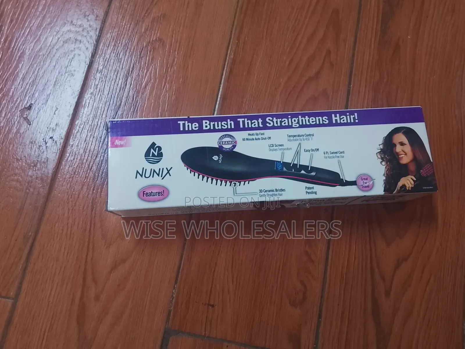 Nunix Electric Hair Straightening Brush With Temperature Control