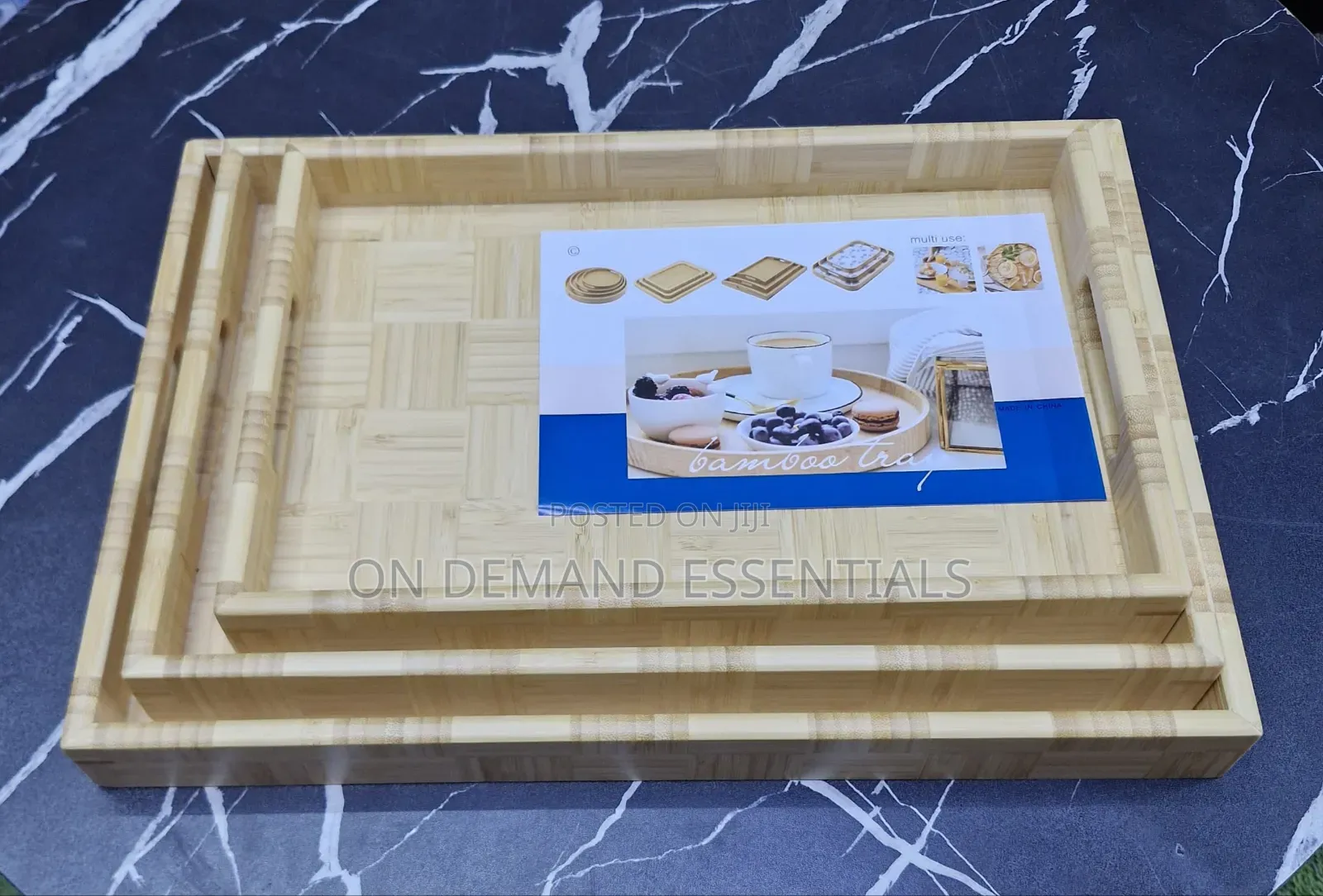 Multi-Functional Bamboo Food Serving Trays for Household Use/Decor