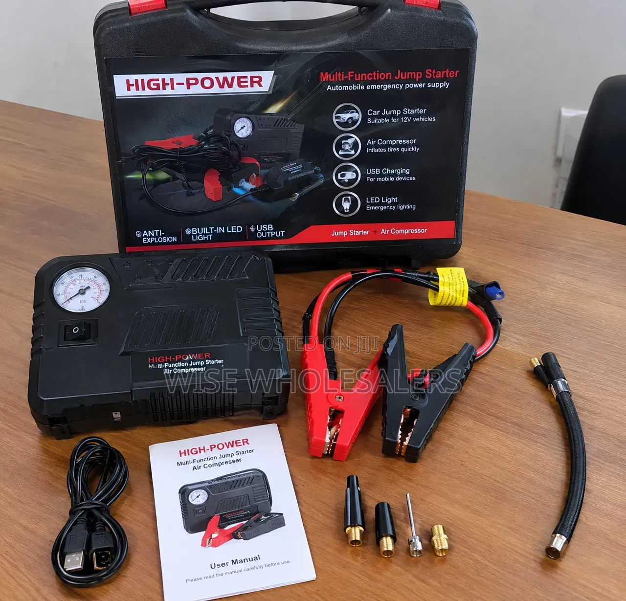 High-Power Multi-Function Car Jump Starter With Air Compressor