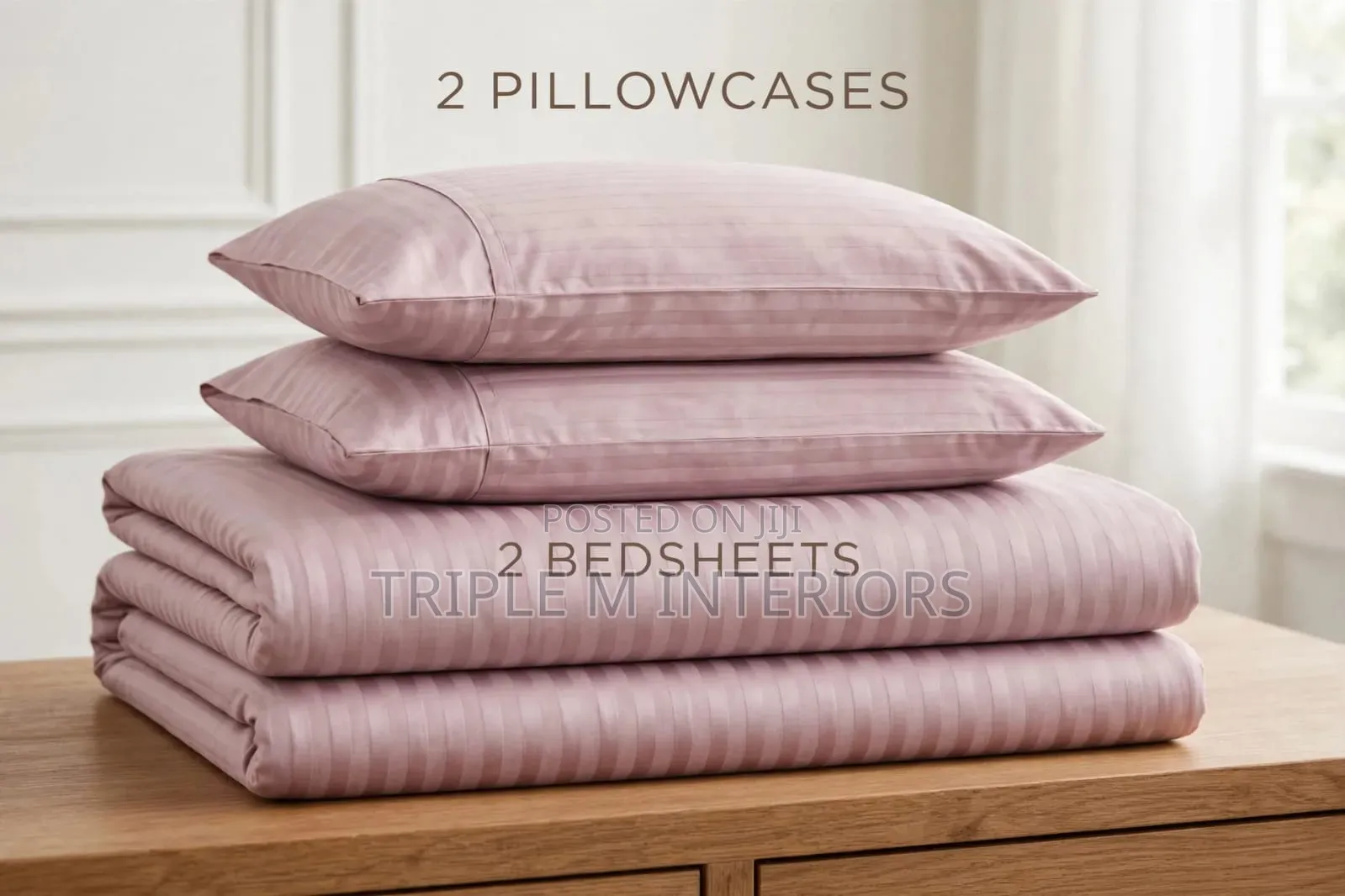 Premium Bedsheets - 6 by 6 Stripped ( 2pillowcases,2 Bedsheets