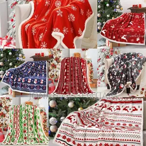 Soft Christmas Throw Blanket Sherpa Warm Fleece Cover 150x200cm