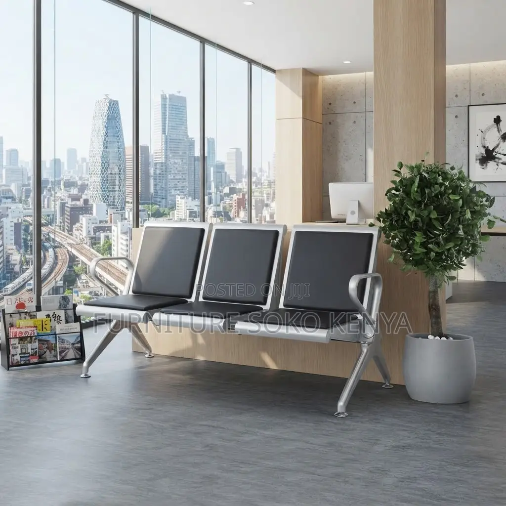 Benches; 3-Seater Padded Airport Guest Bench.