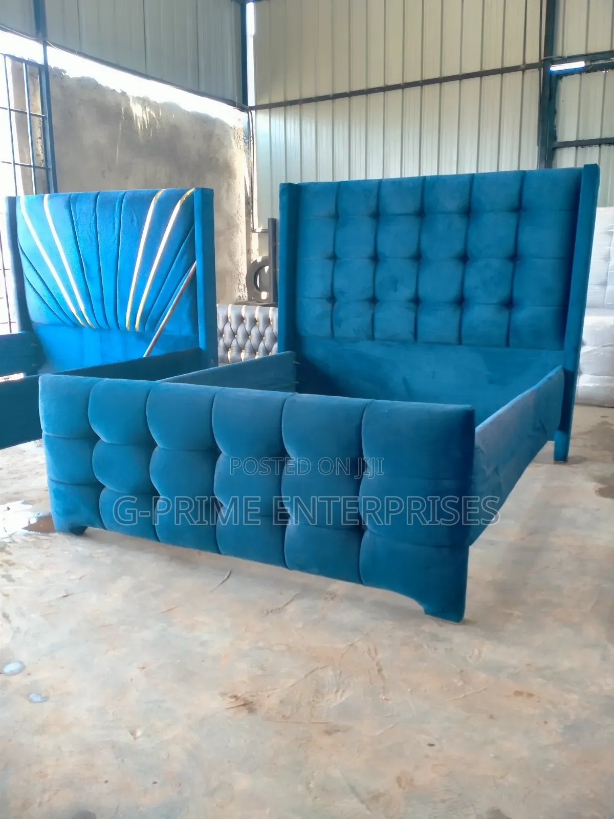 Queen Size Bed Navy Blue Bed
