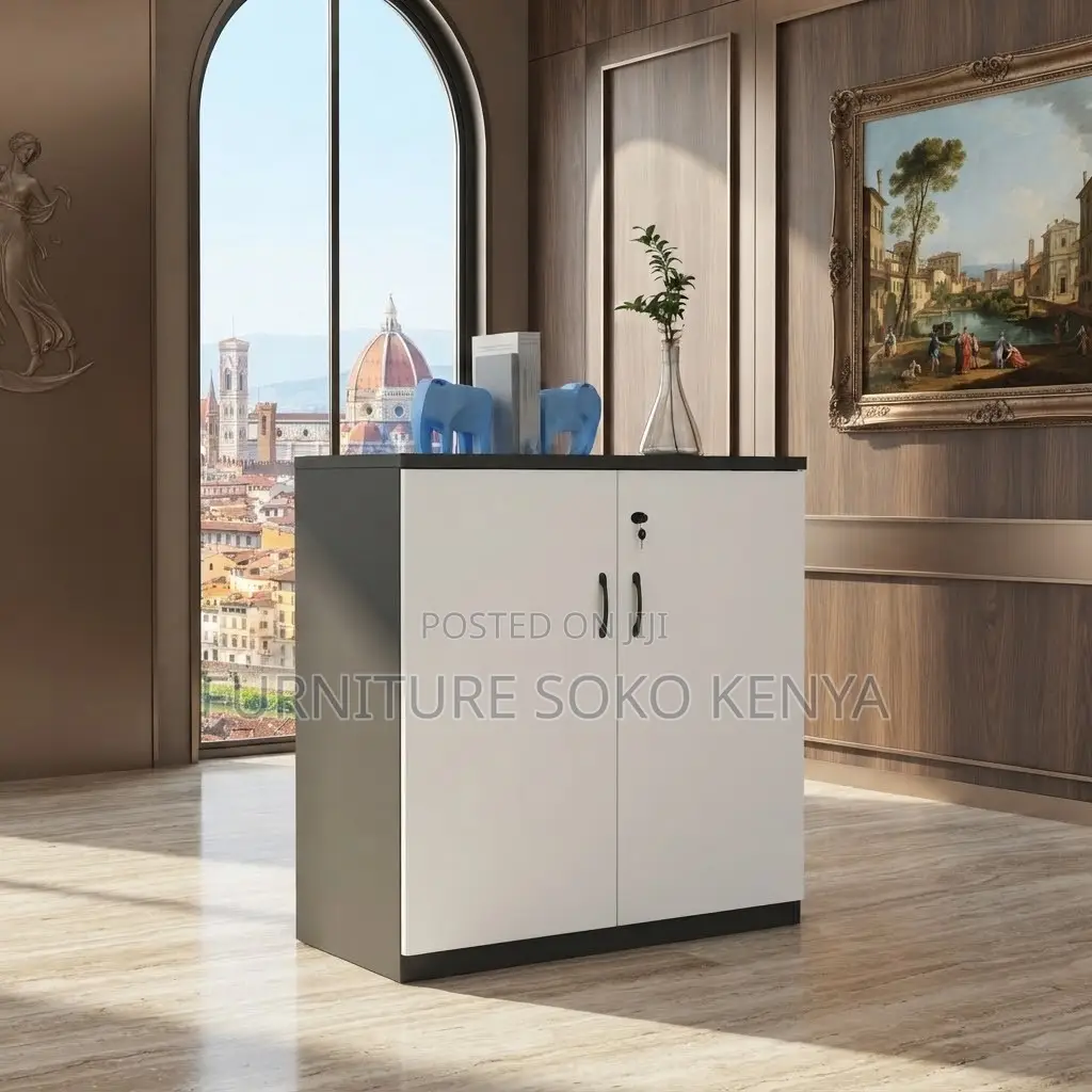 Office Cabinet; 2-Door Credenza Filling Wooden Office Cabinet