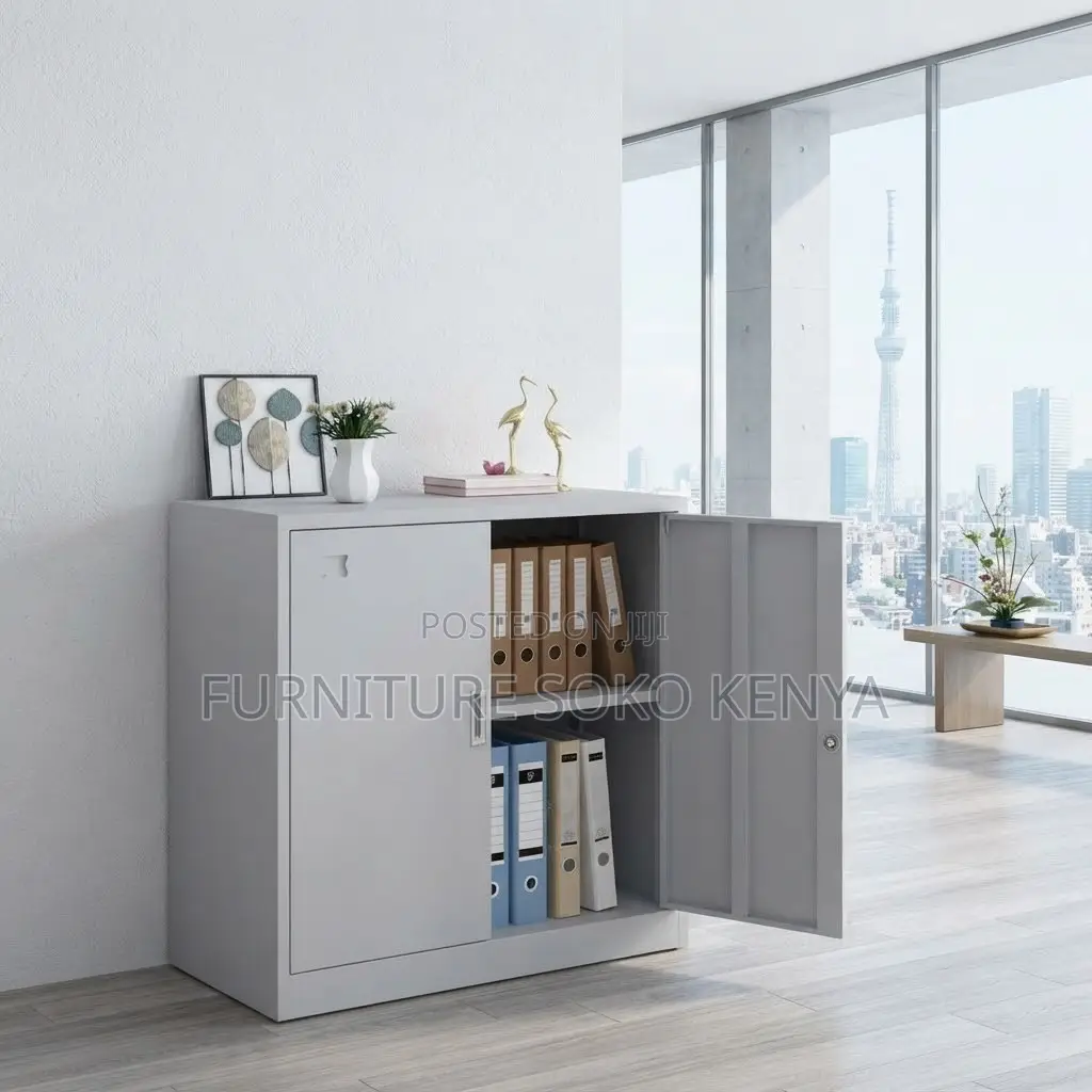 Office Cabinet; 2-Door Credenza Filling Wooden Office Cabinet